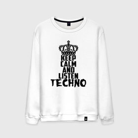 Мужской свитшот хлопок с принтом Keep calm and listen Techno в Белгороде, 100% хлопок |  | Тематика изображения на принте: ebm | edm | hi nrg | techno | габбер | даб | детройт | дип | индастриал | италиан | минимал | музыка | синтипоп | тек хаус | техно | фанк | хард | чикаго хаус | шранц | эйсид | электро | электронная