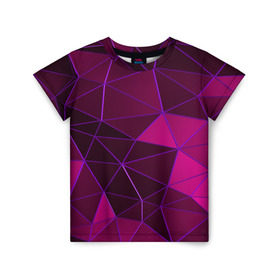 Детская футболка 3D с принтом Mosaic fashion в Белгороде, 100% гипоаллергенный полиэфир | прямой крой, круглый вырез горловины, длина до линии бедер, чуть спущенное плечо, ткань немного тянется | abstraction | geometry | polygon | абстракция | геометрия | грань | краски | кубик | кубики | линии | мозаика | полигон | разноцветные | ребро | текстура | тени | узор