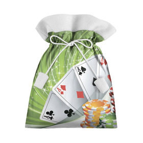 Подарочный 3D мешок с принтом Покер Старс в Белгороде, 100% полиэстер | Размер: 29*39 см | Тематика изображения на принте: игра | казино | каре | карты | роял | сет | стрит | туз | удача | флеш | фул | хаус