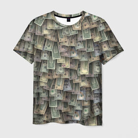 Мужская футболка 3D с принтом Доллары США в Белгороде, 100% полиэфир | прямой крой, круглый вырез горловины, длина до линии бедер | Тематика изображения на принте: dollar | forex | usa | банкноты | богатство | валюта | деньги | доллар | купюры | паттрен | трейдер | чешуя