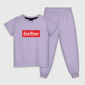 Детская пижама хлопок с принтом 6ix9ine в Белгороде, 100% хлопок |  брюки и футболка прямого кроя, без карманов, на брюках мягкая резинка на поясе и по низу штанин
 | 6ix | rap | рэп