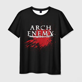 Мужская футболка 3D с принтом Arch Enemy в Белгороде, 100% полиэфир | прямой крой, круглый вырез горловины, длина до линии бедер | Тематика изображения на принте: arch enemy | band | blood | metal | music | rock | атрибутика | группа | кровь | метал | музыка | рок