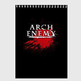 Скетчбук с принтом Arch Enemy в Белгороде, 100% бумага
 | 48 листов, плотность листов — 100 г/м2, плотность картонной обложки — 250 г/м2. Листы скреплены сверху удобной пружинной спиралью | arch enemy | band | blood | metal | music | rock | атрибутика | группа | кровь | метал | музыка | рок