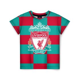 Детская футболка 3D с принтом ФК Ливерпуль в Белгороде, 100% гипоаллергенный полиэфир | прямой крой, круглый вырез горловины, длина до линии бедер, чуть спущенное плечо, ткань немного тянется | england | fc | англия | ливерпуль | фк