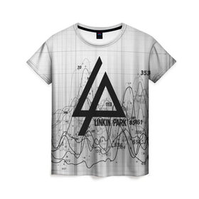 Женская футболка 3D с принтом Linkin Park black&gray 2018 в Белгороде, 100% полиэфир ( синтетическое хлопкоподобное полотно) | прямой крой, круглый вырез горловины, длина до линии бедер | 