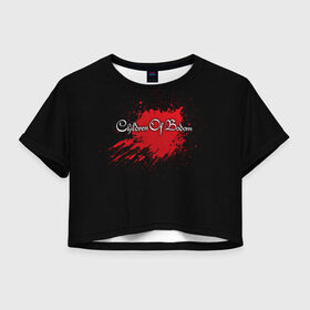 Женская футболка 3D укороченная с принтом Children of Bodom в Белгороде, 100% полиэстер | круглая горловина, длина футболки до линии талии, рукава с отворотами | 