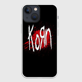 Чехол для iPhone 13 mini с принтом Korn в Белгороде,  |  | band | blood | korn | metal | music | rock | атрибутика | группа | кровь | метал | музыка | рок