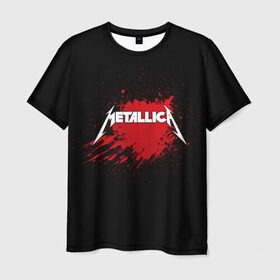 Мужская футболка 3D с принтом Metallica в Белгороде, 100% полиэфир | прямой крой, круглый вырез горловины, длина до линии бедер | band | blood | metal | metallica | music | rock | атрибутика | группа | кровь | метал | музыка | рок