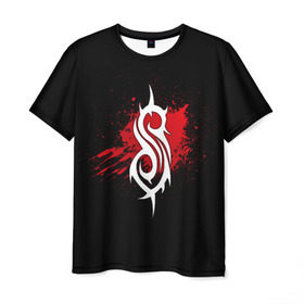 Мужская футболка 3D с принтом Slipknot в Белгороде, 100% полиэфир | прямой крой, круглый вырез горловины, длина до линии бедер | blood | metal | rock | slipknot | кровь | метал | рок