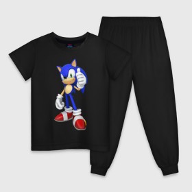 Детская пижама хлопок с принтом Modern Sonic в Белгороде, 100% хлопок |  брюки и футболка прямого кроя, без карманов, на брюках мягкая резинка на поясе и по низу штанин
 | sonic | соник