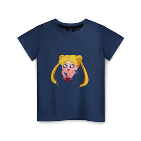 Детская футболка хлопок с принтом Sailor Moon в Белгороде, 100% хлопок | круглый вырез горловины, полуприлегающий силуэт, длина до линии бедер | sailor moon | sailormoon | сейлор мун | сейлормун