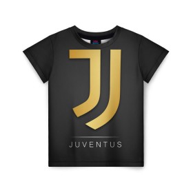 Детская футболка 3D с принтом Juventus Gold Edition в Белгороде, 100% гипоаллергенный полиэфир | прямой крой, круглый вырез горловины, длина до линии бедер, чуть спущенное плечо, ткань немного тянется | champions | italy | jeep | juventus | league | италия | лига | чемпионов | ювентус