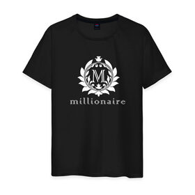 Мужская футболка хлопок с принтом Миллионер в Белгороде, 100% хлопок | прямой крой, круглый вырез горловины, длина до линии бедер, слегка спущенное плечо. | 