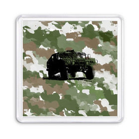 Магнит 55*55 с принтом Jeep в Белгороде, Пластик | Размер: 65*65 мм; Размер печати: 55*55 мм | Тематика изображения на принте: 23 февраля | hummer | jeep | авто | армейская | армия | внедорожник | военная | джип | камуфляж | милитари | россия | хамер