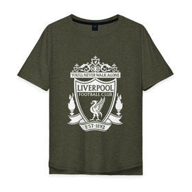 Мужская футболка хлопок Oversize с принтом Liverpool FC в Белгороде, 100% хлопок | свободный крой, круглый ворот, “спинка” длиннее передней части | england | football | liverpool fc | logo | sport | англия | ливерпуль | лига | лого | спорт | фк | футбол | футбольный клуб | эмблема