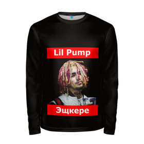 Мужской лонгслив 3D с принтом Lil Pump - 104 в Белгороде, 100% полиэстер | длинные рукава, круглый вырез горловины, полуприлегающий силуэт | Тематика изображения на принте: eskeetit | esskeetit | lil pump | pamp | pump | лил памп | маленький насос | насос | памп | эшкере | эшкереее | эщкере | эщкэрэ