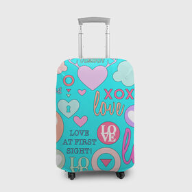 Чехол для чемодана 3D с принтом I Love you в Белгороде, 86% полиэфир, 14% спандекс | двустороннее нанесение принта, прорези для ручек и колес | 14 | love | валентин | губы | день | любовь | подарок | поцелуй | сердце | страсть | февраль