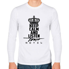 Мужской лонгслив хлопок с принтом Keep calm and listen Tokio Hotel в Белгороде, 100% хлопок |  | hotel | island | tokio | tokio hotel | альтернативный | билл каулитц | георг листинг | группа | густав шефер | отель | пауэр | поп | рок | синти | синтипоп | токийский | токио | том каулитц | хотель