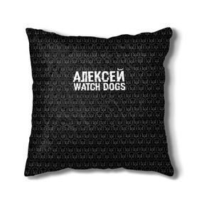 Подушка 3D с принтом Алексей Watch Dogs в Белгороде, наволочка – 100% полиэстер, наполнитель – холлофайбер (легкий наполнитель, не вызывает аллергию). | состоит из подушки и наволочки. Наволочка на молнии, легко снимается для стирки | алексей | алеша | леша