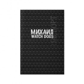 Обложка для паспорта матовая кожа с принтом Михаил Watch Dogs в Белгороде, натуральная матовая кожа | размер 19,3 х 13,7 см; прозрачные пластиковые крепления | 