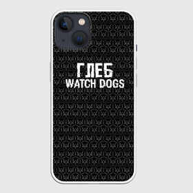 Чехол для iPhone 13 с принтом Глеб Watch Dogs в Белгороде,  |  | game | name | watch dogs | watch dogs 2 | глеб | город | девушка | дрон | игры | имена | компьютеры | пистолет | телефон | технологии | хакер