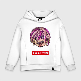 Детское худи Oversize хлопок с принтом Lil Pump в Белгороде, френч-терри — 70% хлопок, 30% полиэстер. Мягкий теплый начес внутри —100% хлопок | боковые карманы, эластичные манжеты и нижняя кромка, капюшон на магнитной кнопке | Тематика изображения на принте: face | gang | lil | pump | rap | качер | лил | маленький | насос | памп | репер | рэпер | рэппер | с дредами