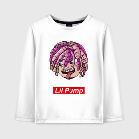 Детский лонгслив хлопок с принтом Lil Pump в Белгороде, 100% хлопок | круглый вырез горловины, полуприлегающий силуэт, длина до линии бедер | Тематика изображения на принте: face | gang | lil | pump | rap | качер | лил | маленький | насос | памп | репер | рэпер | рэппер | с дредами