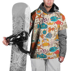 Накидка на куртку 3D с принтом Морские обитатели в Белгороде, 100% полиэстер |  | кальмар | кит | краб | море | океан | рак | река | рыба | улитка