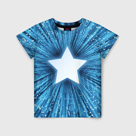 Детская футболка 3D с принтом Звезда в Белгороде, 100% гипоаллергенный полиэфир | прямой крой, круглый вырез горловины, длина до линии бедер, чуть спущенное плечо, ткань немного тянется | Тематика изображения на принте: взрыв | звезда | звездочка | космос | огонёк | свет