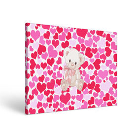 Холст прямоугольный с принтом Белый Мишка в Белгороде, 100% ПВХ |  | 14 февраля | bear | love | teddy | абстракция | арт | девушкам | день всех влюбленных | день святого валентина | животные | медведь | милые | мишка | сердечки | тедди