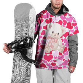 Накидка на куртку 3D с принтом Белый Мишка в Белгороде, 100% полиэстер |  | Тематика изображения на принте: 14 февраля | bear | love | teddy | абстракция | арт | девушкам | день всех влюбленных | день святого валентина | животные | медведь | милые | мишка | сердечки | тедди