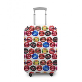 Чехол для чемодана 3D с принтом Lips Pattern в Белгороде, 86% полиэфир, 14% спандекс | двустороннее нанесение принта, прорези для ручек и колес | lips | love | pattern | pop art | арт | губы | девушкам | любовь | пафосные | поп арт | поцелуй | текстура | узор