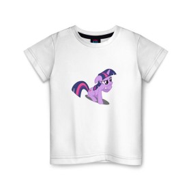 Детская футболка хлопок с принтом My little pony Твайлайт Спаркл в Белгороде, 100% хлопок | круглый вырез горловины, полуприлегающий силуэт, длина до линии бедер | my little pony | твайлайт спаркл