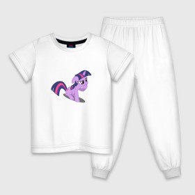 Детская пижама хлопок с принтом My little pony Твайлайт Спаркл в Белгороде, 100% хлопок |  брюки и футболка прямого кроя, без карманов, на брюках мягкая резинка на поясе и по низу штанин
 | my little pony | твайлайт спаркл