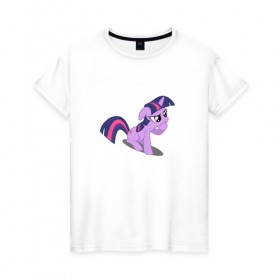Женская футболка хлопок с принтом My little pony Твайлайт Спаркл в Белгороде, 100% хлопок | прямой крой, круглый вырез горловины, длина до линии бедер, слегка спущенное плечо | my little pony | твайлайт спаркл
