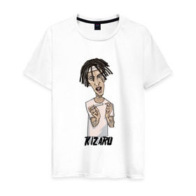 Мужская футболка хлопок с принтом KIZARU в Белгороде, 100% хлопок | прямой крой, круглый вырез горловины, длина до линии бедер, слегка спущенное плечо. | kizaru | rap | кизару | олег нечипоренко | реп