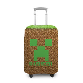 Чехол для чемодана 3D с принтом Алексей-Minecraft в Белгороде, 86% полиэфир, 14% спандекс | двустороннее нанесение принта, прорези для ручек и колес | алексей | алеша | крипер | леха | леша | майнкрафт