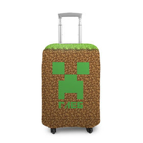 Чехол для чемодана 3D с принтом Глеб-Minecraft в Белгороде, 86% полиэфир, 14% спандекс | двустороннее нанесение принта, прорези для ручек и колес | крипер | майнкрафт