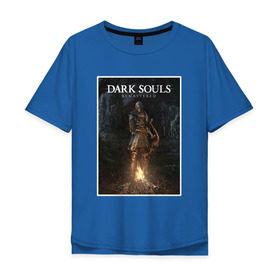 Мужская футболка хлопок Oversize с принтом Dark Souls Remastered в Белгороде, 100% хлопок | свободный крой, круглый ворот, “спинка” длиннее передней части | Тематика изображения на принте: dark souls | praise the sun | you died | дарк соулс | темные души