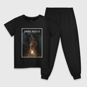 Детская пижама хлопок с принтом Dark Souls Remastered в Белгороде, 100% хлопок |  брюки и футболка прямого кроя, без карманов, на брюках мягкая резинка на поясе и по низу штанин
 | dark souls | praise the sun | you died | дарк соулс | темные души