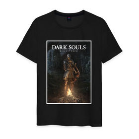 Мужская футболка хлопок с принтом Dark Souls Remastered в Белгороде, 100% хлопок | прямой крой, круглый вырез горловины, длина до линии бедер, слегка спущенное плечо. | dark souls | praise the sun | you died | дарк соулс | темные души