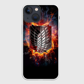 Чехол для iPhone 13 mini с принтом AOT logo flame в Белгороде,  |  | attack on titan | атака на титанов | атака титанов