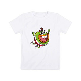 Детская футболка хлопок с принтом Быдыщ в Белгороде, 100% хлопок | круглый вырез горловины, полуприлегающий силуэт, длина до линии бедер | breadwinners | buhdeuce | swaysway | быдыщ | хлебоутки | шлеп шлеп