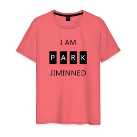 Мужская футболка хлопок с принтом BTS I am Park Jiminned в Белгороде, 100% хлопок | прямой крой, круглый вырез горловины, длина до линии бедер, слегка спущенное плечо. | bangtan | bangtan boys | bangtan sonyeondan | bts | bts jimin | jimin | k pop | park jimin | арми | бантан | бтс | бтс арми | бтс чимин | к поп | кей поп | пак чимин | чимин