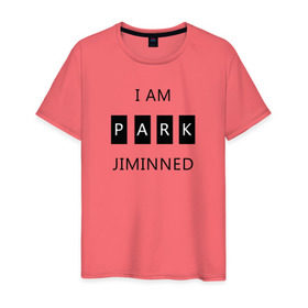 Мужская футболка хлопок с принтом BTS I am Park Jiminned в Белгороде, 100% хлопок | прямой крой, круглый вырез горловины, длина до линии бедер, слегка спущенное плечо. | Тематика изображения на принте: bangtan | bangtan boys | bangtan sonyeondan | bts | bts jimin | jimin | k pop | park jimin | арми | бантан | бтс | бтс арми | бтс чимин | к поп | кей поп | пак чимин | чимин