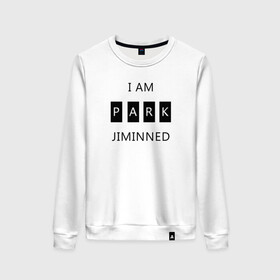 Женский свитшот хлопок с принтом BTS I am Park Jiminned в Белгороде, 100% хлопок | прямой крой, круглый вырез, на манжетах и по низу широкая трикотажная резинка  | Тематика изображения на принте: bangtan | bangtan boys | bangtan sonyeondan | bts | bts jimin | jimin | k pop | park jimin | арми | бантан | бтс | бтс арми | бтс чимин | к поп | кей поп | пак чимин | чимин