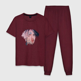 Мужская пижама хлопок с принтом lil peep в Белгороде, 100% хлопок | брюки и футболка прямого кроя, без карманов, на брюках мягкая резинка на поясе и по низу штанин
 | lil peep