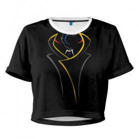 Женская футболка 3D укороченная с принтом Code Geass_9 в Белгороде, 100% полиэстер | круглая горловина, длина футболки до линии талии, рукава с отворотами | Тематика изображения на принте: код гиасс | лелуш | лелуш ламперуж