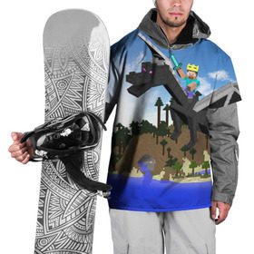 Накидка на куртку 3D с принтом Стив на Эндер Драконе в Белгороде, 100% полиэстер |  | minecraft | minekraft | stive | майнкрафт | стив | эндер дракон