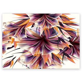 Поздравительная открытка с принтом Необычный цветок в Белгороде, 100% бумага | плотность бумаги 280 г/м2, матовая, на обратной стороне линовка и место для марки
 | Тематика изображения на принте: flower | букет | краски | орхидеи | природа | текстуры | тропики | тропический | цветочки | цветы